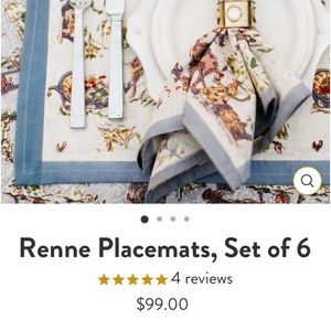 Couleur Nature Renne Holiday Placemats Set of 6 New